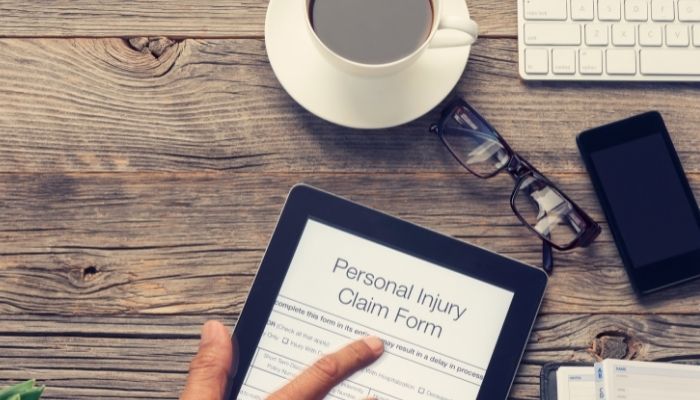 personal injury claim form in Between
